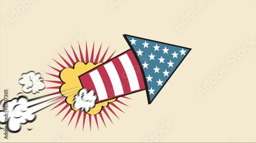 USA Rocket Cartoon, Video animation, HD 1080