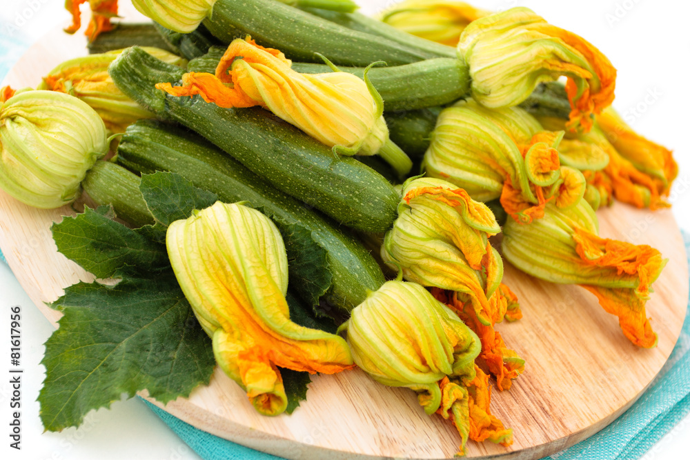 Zucchini with flowers.
