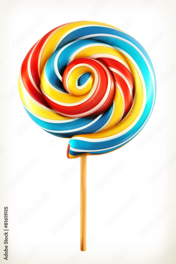 Rainbow swirl lollipop, vector icon Stock Vector | Adobe Stock