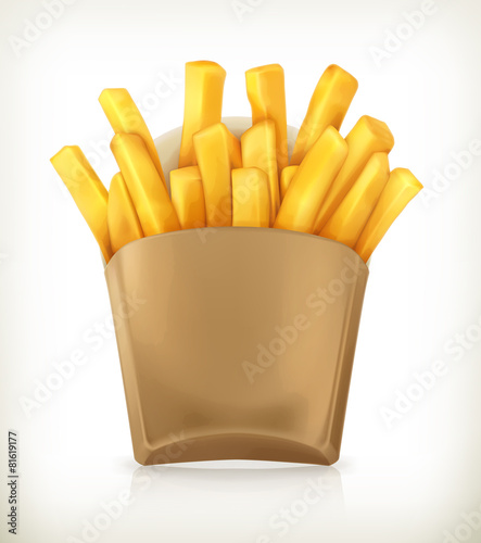 French fries, vector icon