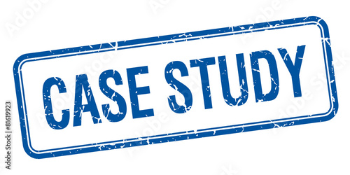 case study blue square grungy vintage isolated stamp