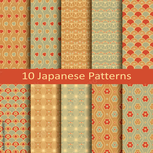 set of ten japanese patterns