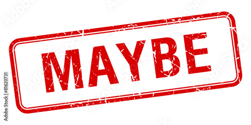 maybe red square grungy vintage isolated stamp