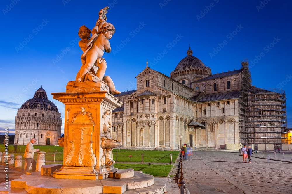 Piazza dei Miracoli with Leaning Tower of Pisa, Italy