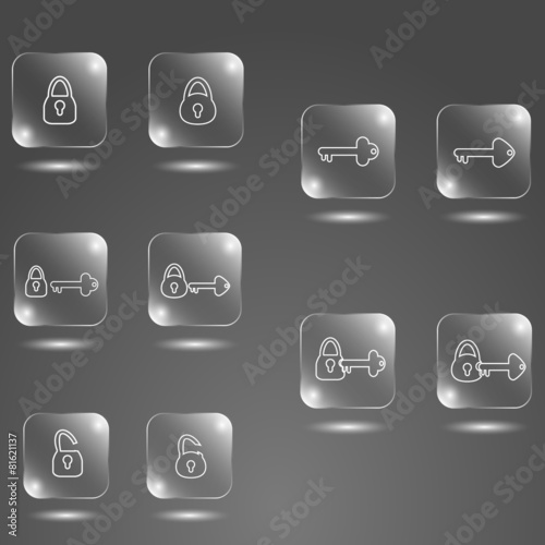 glass button keys and lock