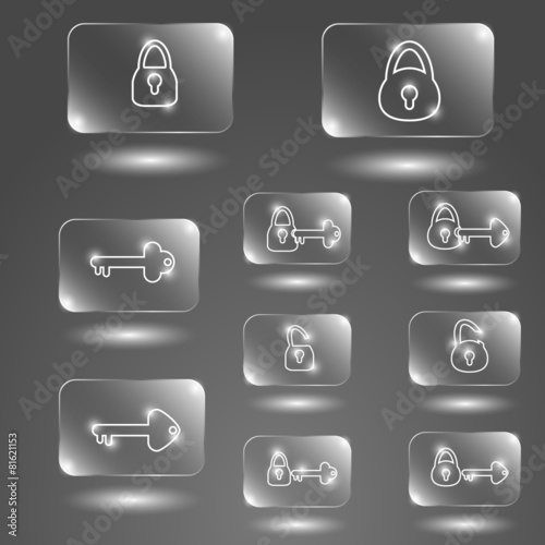 glass button keys and lock