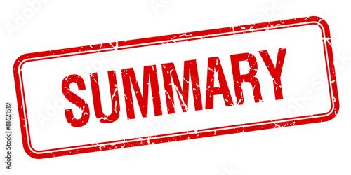 summary red square grungy vintage isolated stamp