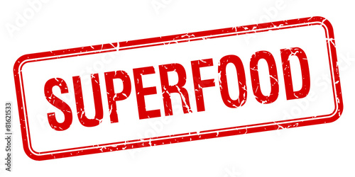 superfood red square grungy vintage isolated stamp