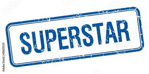 superstar blue square grungy vintage isolated stamp