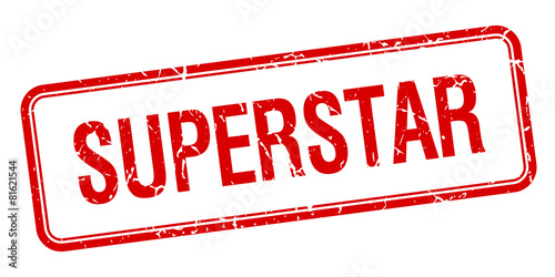 superstar red square grungy vintage isolated stamp