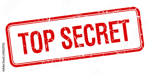 top secret red square grungy vintage isolated stamp