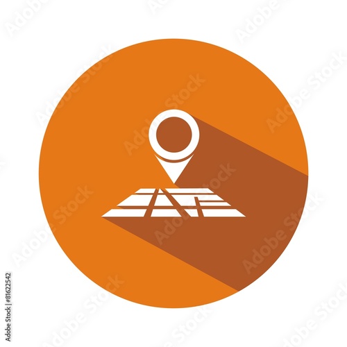 Icono mapa ubicación naranja botón sombra