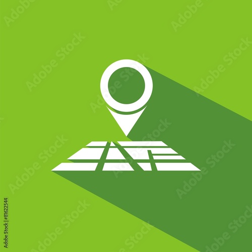 Icono mapa ubicación verde sombra