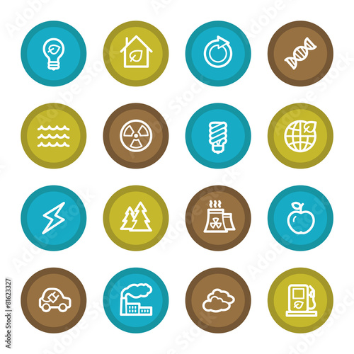 Green ecology web icons set