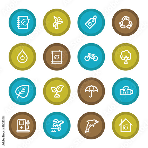 Green ecology web icons set