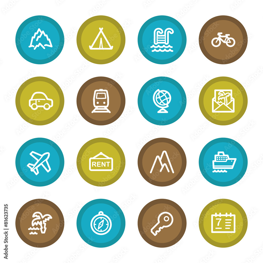 Travel web icons set Travel web icons set