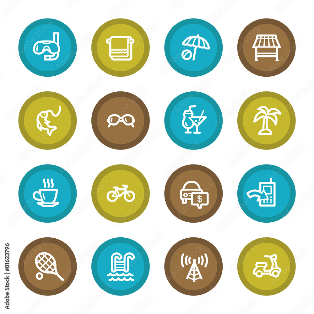 Vacation web icons set Vacation web icons set