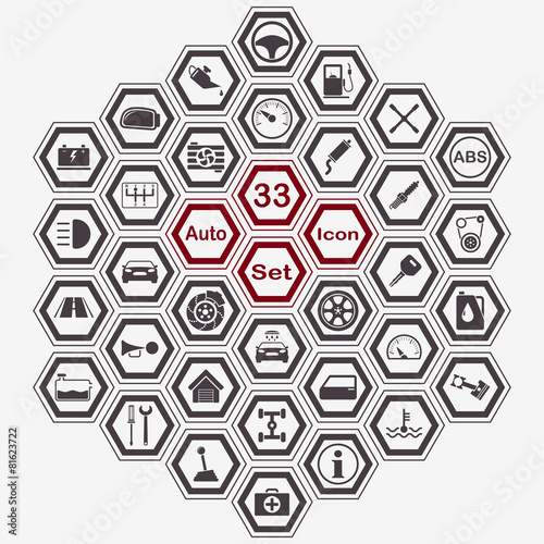 Polygon auto icon set