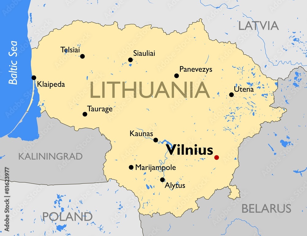 Obraz premium Lithuania map