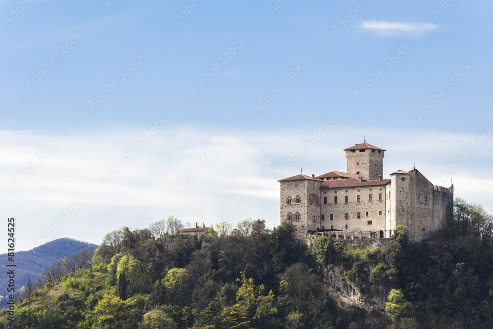 Rocca Borromeo fortress at Angera on lake maggiore, Italy