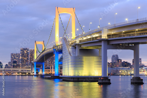 Twilight Tokyo landmarks,Tokyo Rainbow bridge