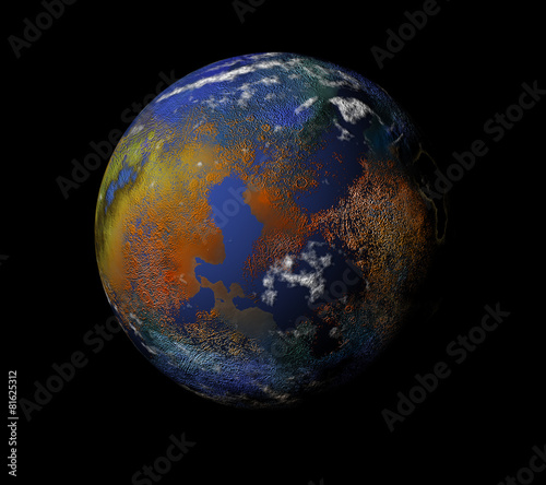 Our earth in cosmos and bright sun