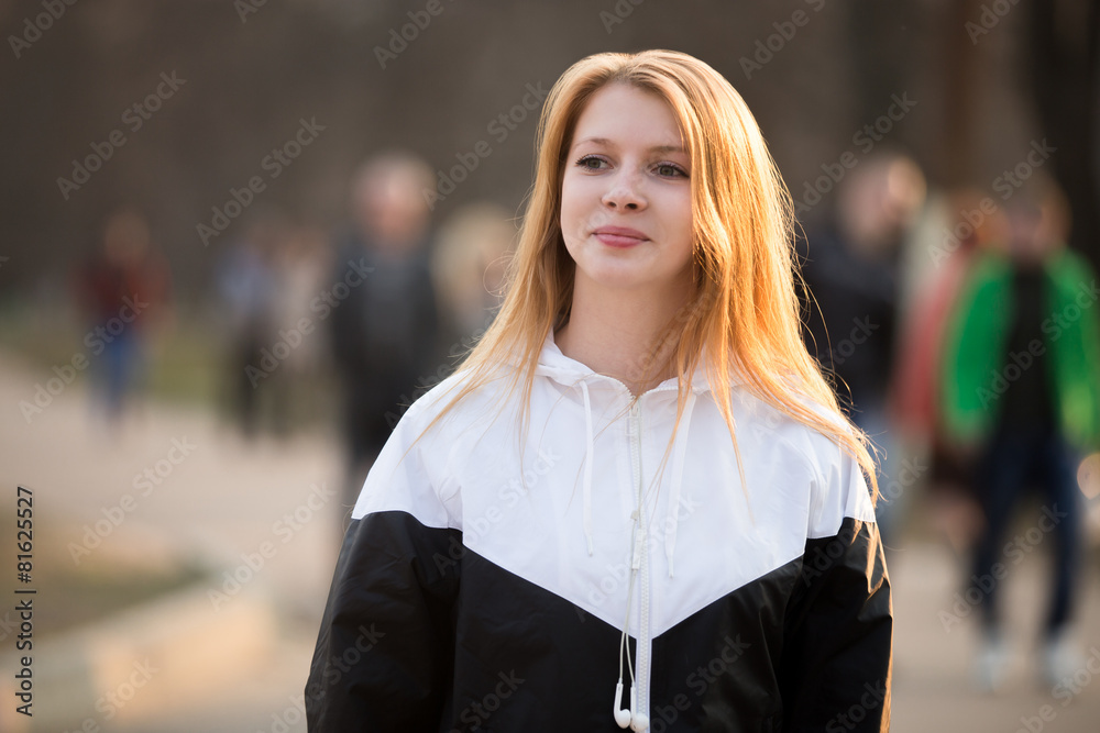 Portrait of smiling girl in sportswear Portrait of smiling girl in sportswear