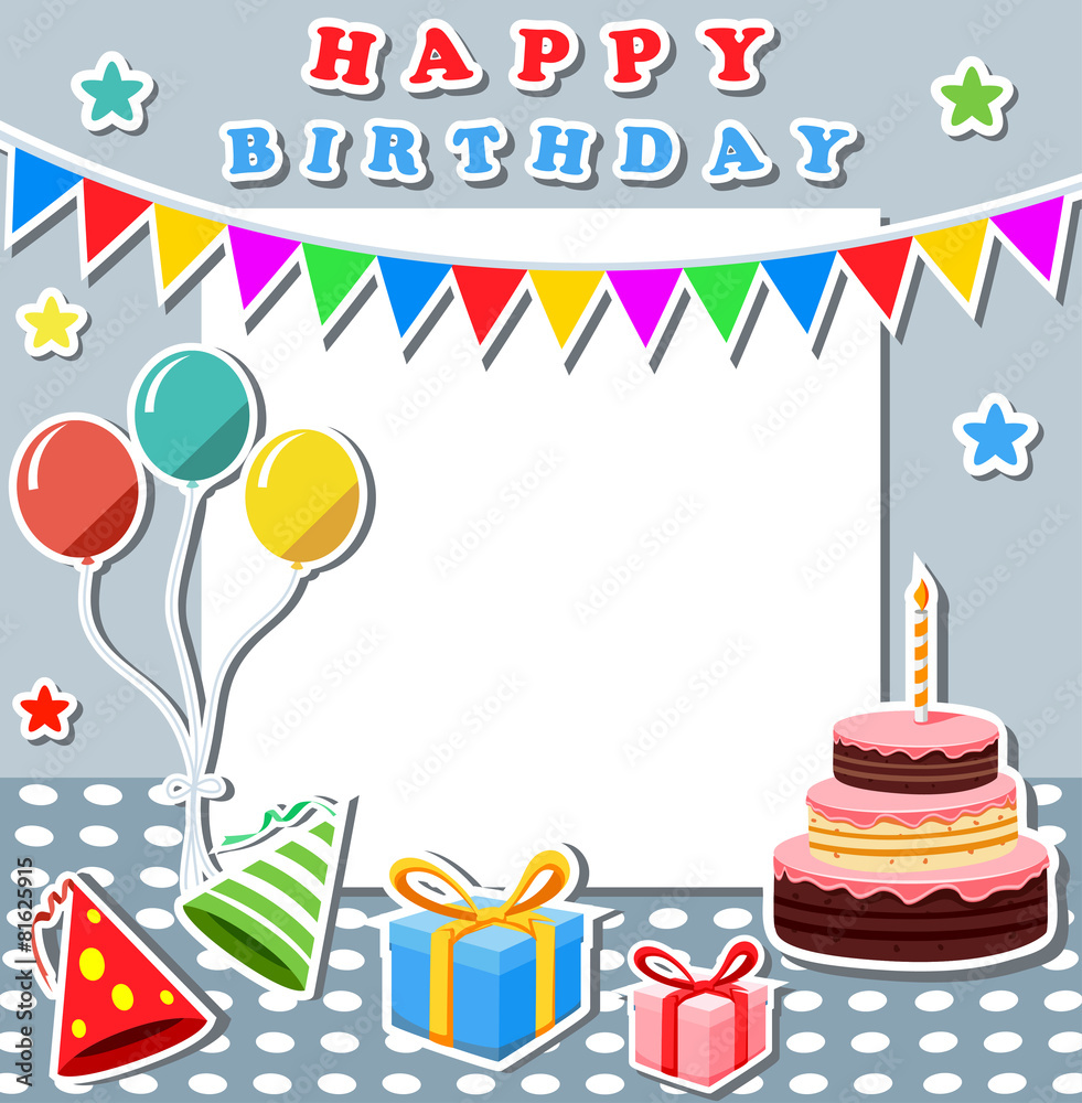 Birthday background with blank sign Birthday background with blank sign