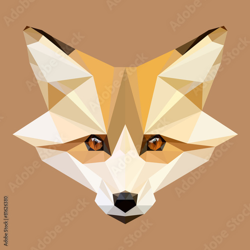 Low poly fox vector