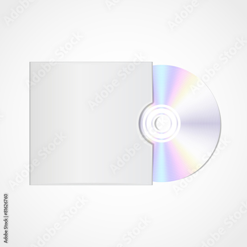 Vector realistic  blank compact disc