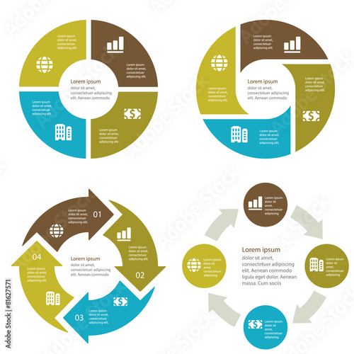 Circular infographic template for cycling diagram, graph, presen
