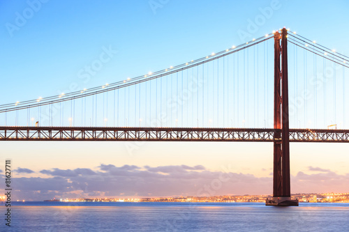 Lisbon cityscape and the 25 de Abril Bridge