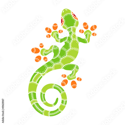 Decorative isolated cartoon lizard