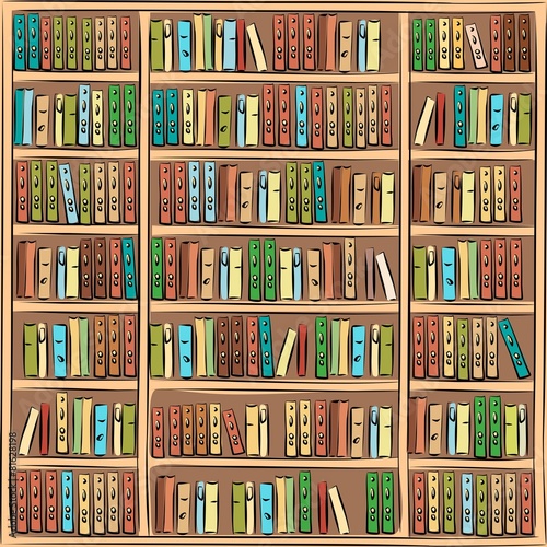 Bookcase with books