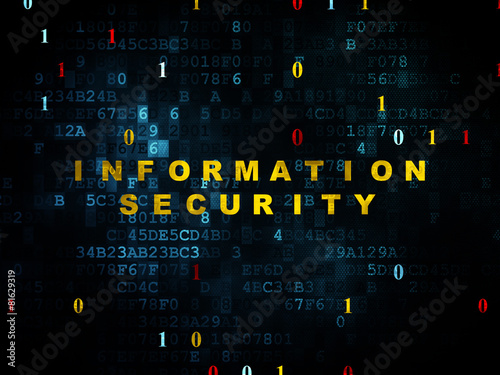 Protection concept: Information Security on Digital background
