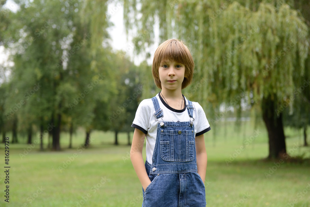 Cute little boy in summer park, nature outdoor, toned Cute little boy in summer park, nature outdoor, toned