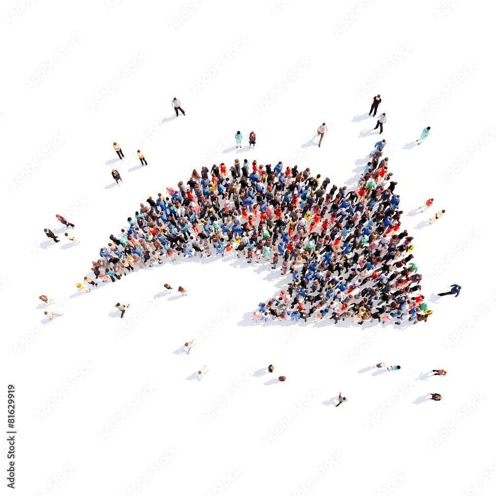 Obraz premium People in the form of arrows.