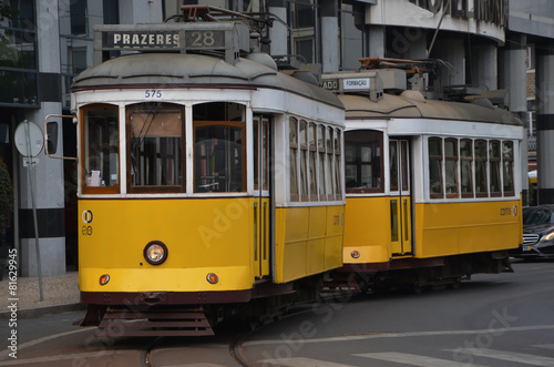 Traditional tram number 28, Lisbon, Portugal