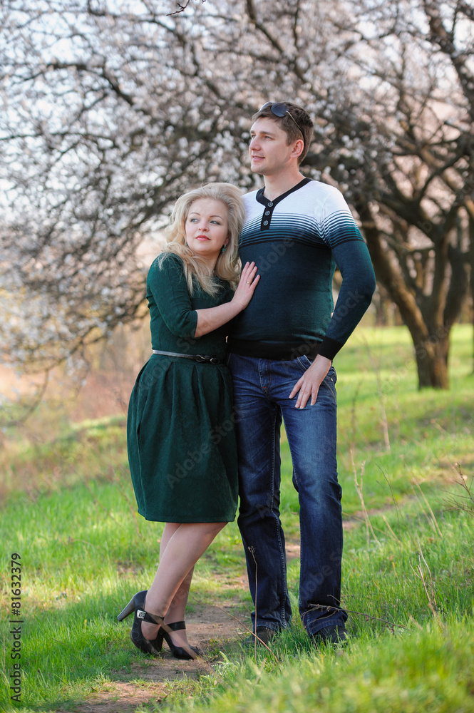 Fototapeta premium couple in love in the forest