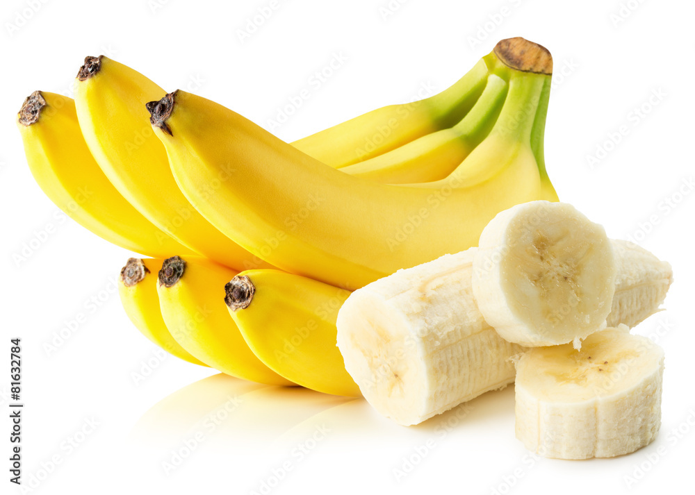 Fototapeta banany odizolowywający na białym tle