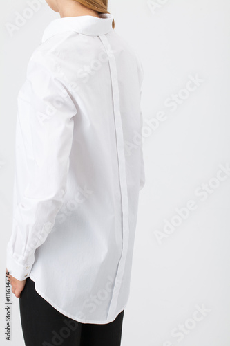 Woman in white shirt