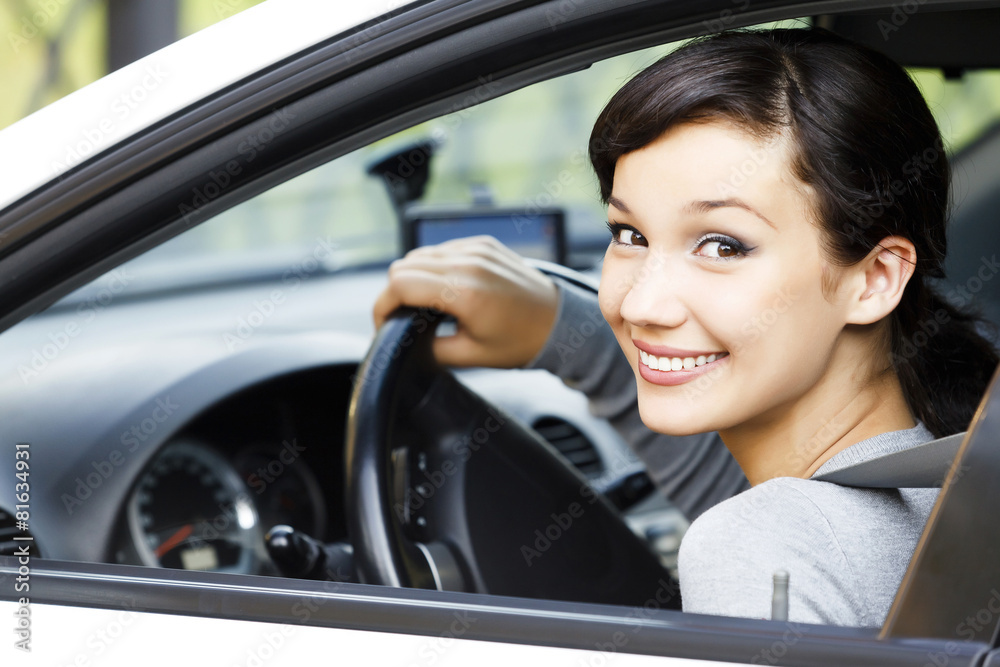 Pretty girl in a car Pretty girl in a car
