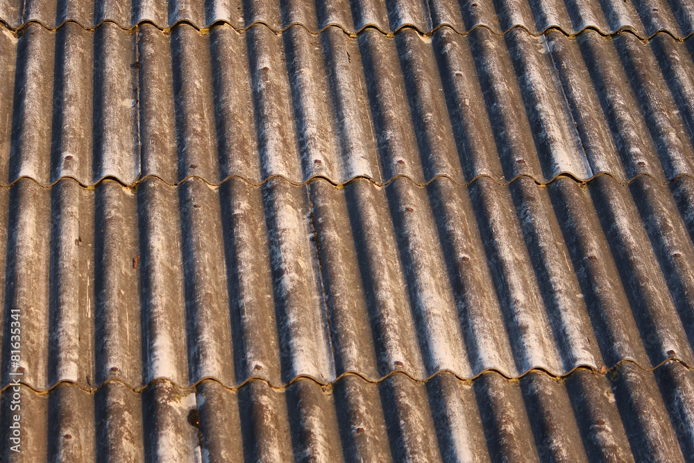 Old asbestos roof of rural building Old asbestos roof of rural building