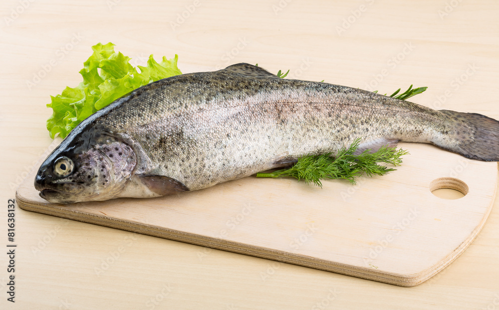 Raw fresh trout