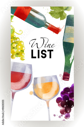 Watercolor vector wine background
