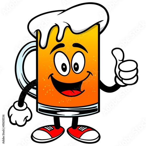 Beer Mascot with Thumbs Up