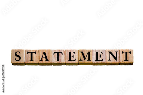 Word STATEMENT isolated on white background