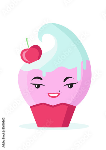 un pastelillo feliz y sensual con una cereza
