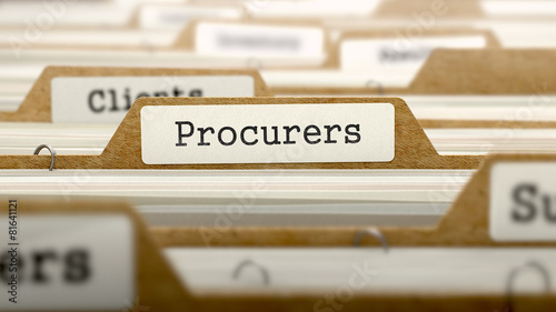 Procurers Concept with Word on Folder.