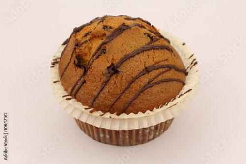 Isolated chocolate muffin